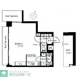 アスティエ渋谷松涛 1Kの間取図画像