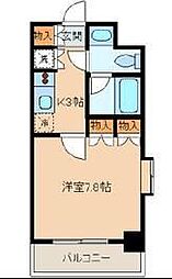 レジディア後楽園 1Kの間取図画像