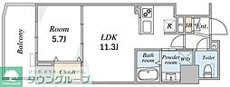 VELAOS HAKUSAN 1LDKの間取図画像