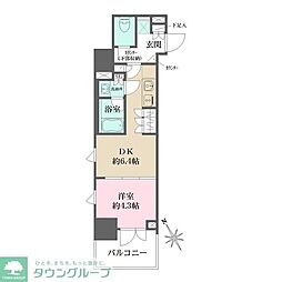ルフォンプログレス四谷 1DKの間取図画像