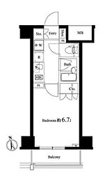 エクセレントシティ中野鷺宮 1Kの間取図画像