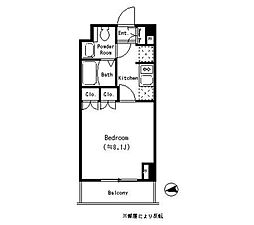 ParkCube四谷三丁目 1Kの間取図画像