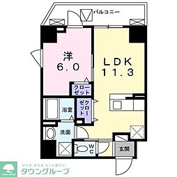 グランツ恵比寿 1LDKの間取図画像