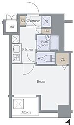 エスコート東大前 1Kの間取図画像