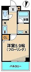 セントラルコート 1Kの間取図画像