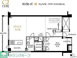 レジディア北新宿 3階1LDKの間取り