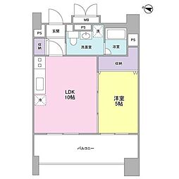 ロネスタＲ文京護国寺 6階1LDKの間取り