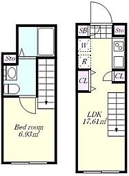 東京メトロ丸ノ内線 新高円寺駅 徒歩5分の賃貸マンション 5階1LDKの間取り