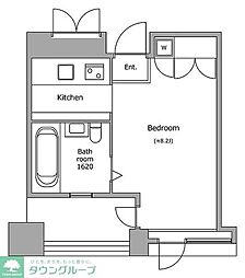 Ｇａｒｄｅｎ　Ｉ’ｌｌ　Ｙｏｔｓｕｙａ 11階ワンルームの間取り
