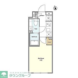 シプレ新宿中落合 1階1Kの間取り