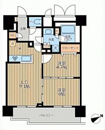 エミリブ鷺ノ宮 4階2LDKの間取り