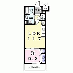 ソレアード志茂 5階1LDKの間取り