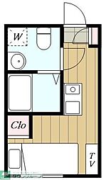 SOLASIAresidence駒込 2階ワンルームの間取り