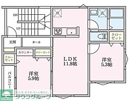 Ｃａｓａ　ＦＵＫＵＹＡ 2階2LDKの間取り