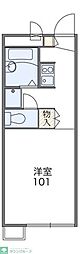 レオパレスプラム 1階1Kの間取り