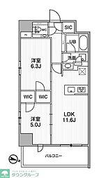 シーズンフラッツ新大塚 3階2LDKの間取り