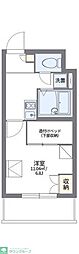レオパレス本駒込 4階1Kの間取り