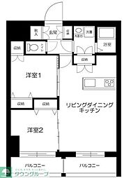 ＲＯＸＩＳ日暮里 7階2LDKの間取り