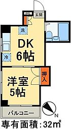 メゾン丸十 8階1DKの間取り