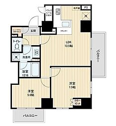 ＨＦ田端レジデンス 9階2LDKの間取り