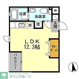 ＲｏＣａ 3階ワンルームの間取り