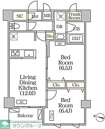 ORSUS志村坂上 2LDKの間取図画像