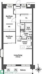 コンフォリア高島平 4階2LDKの間取り