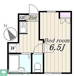 フェイスフル上板橋 1階1Kの間取り