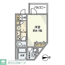 ＪＹＵＭＯＫＵ尾久 2階1Kの間取り