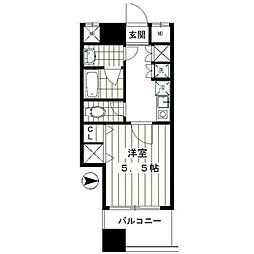 西川ビル 5階1Kの間取り