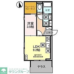 Noblevilla川口 1階1LDKの間取り