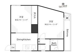 アーバンパレス千駄木 4階2DKの間取り