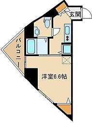 ガーラ・シティ王子 8階1Kの間取り