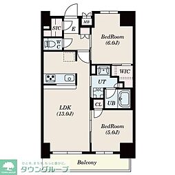 S-RESIDENCE王子Nord 11階2LDKの間取り