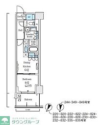 ロイヤルパークス赤羽サウス 1DKの間取図画像