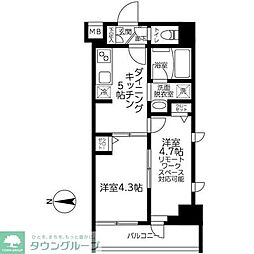 ティモーネグランデ田端ドゥーエ 2DKの間取図画像