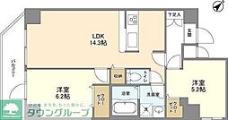 アルファコート王子2 2LDKの間取図画像