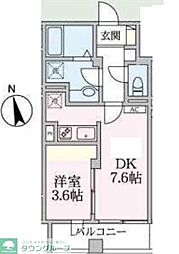 アローマ王本町 1DKの間取図画像