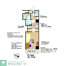 プレール・ドゥーク板橋本町3 1Kの間取図画像