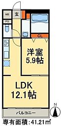 SunParkCity東日暮里 1LDKの間取図画像
