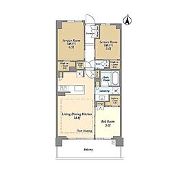 ドゥーエ町屋2 1SLDKの間取図画像
