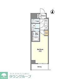 ラドゥセール赤羽 1Kの間取図画像