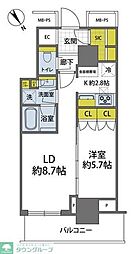 パークタワー滝野川 1LDKの間取図画像