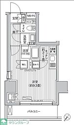 ヒューリックレジデンス駒込 1Kの間取図画像