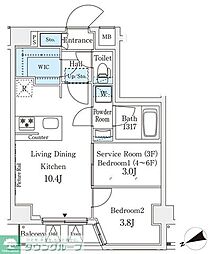 アジールコート山手動坂 2LDKの間取図画像