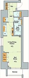 クレストコート大塚 1LDKの間取図画像