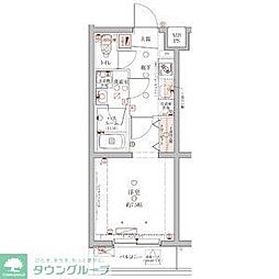 クレヴィスタ常盤台 1Kの間取図画像