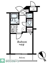 ハーモニーレジデンス東池袋ステーションフロント 1Kの間取図画像