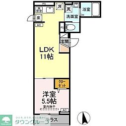 セレスティア東向島 1LDKの間取図画像