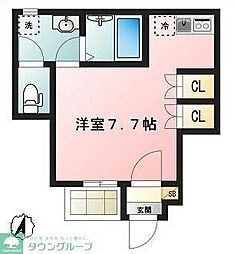 Glanz千駄木South ワンルームの間取図画像
